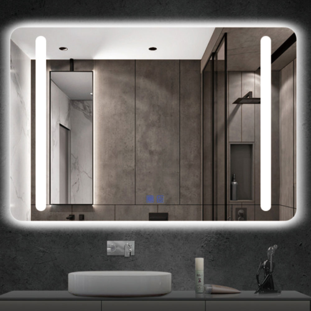 Rectangle Horizontal Install Bathroom LED Mirror with 3X Magnify