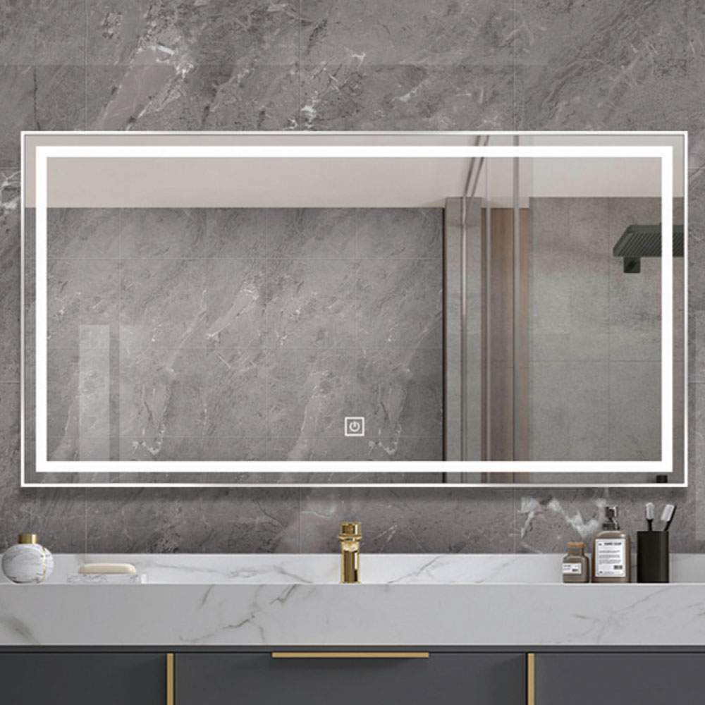 Rectangle Shape Metal Frame LED Bathroom Mirror