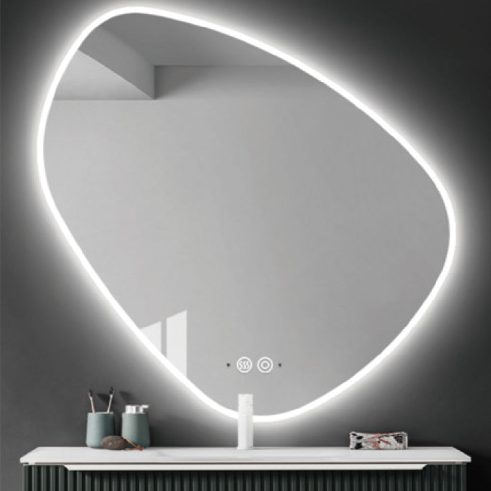 Irregular Shape Backlit Bathroom LED Mirror with Touch Switch
