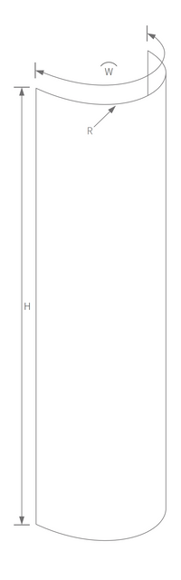 Semi Circular, Small Radius Curved Tempered Glass