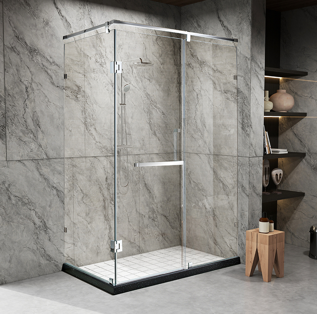 L shape swing shower door with 8mm 10mm thick glass