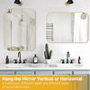Black Color Rectangle Shape Both Vertical and Horizontal Install Bathroom Aluminum Alloy Framed Mirror