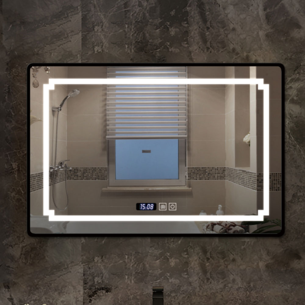 Rectangle Shape Metal Frame LED Bathroom Mirror