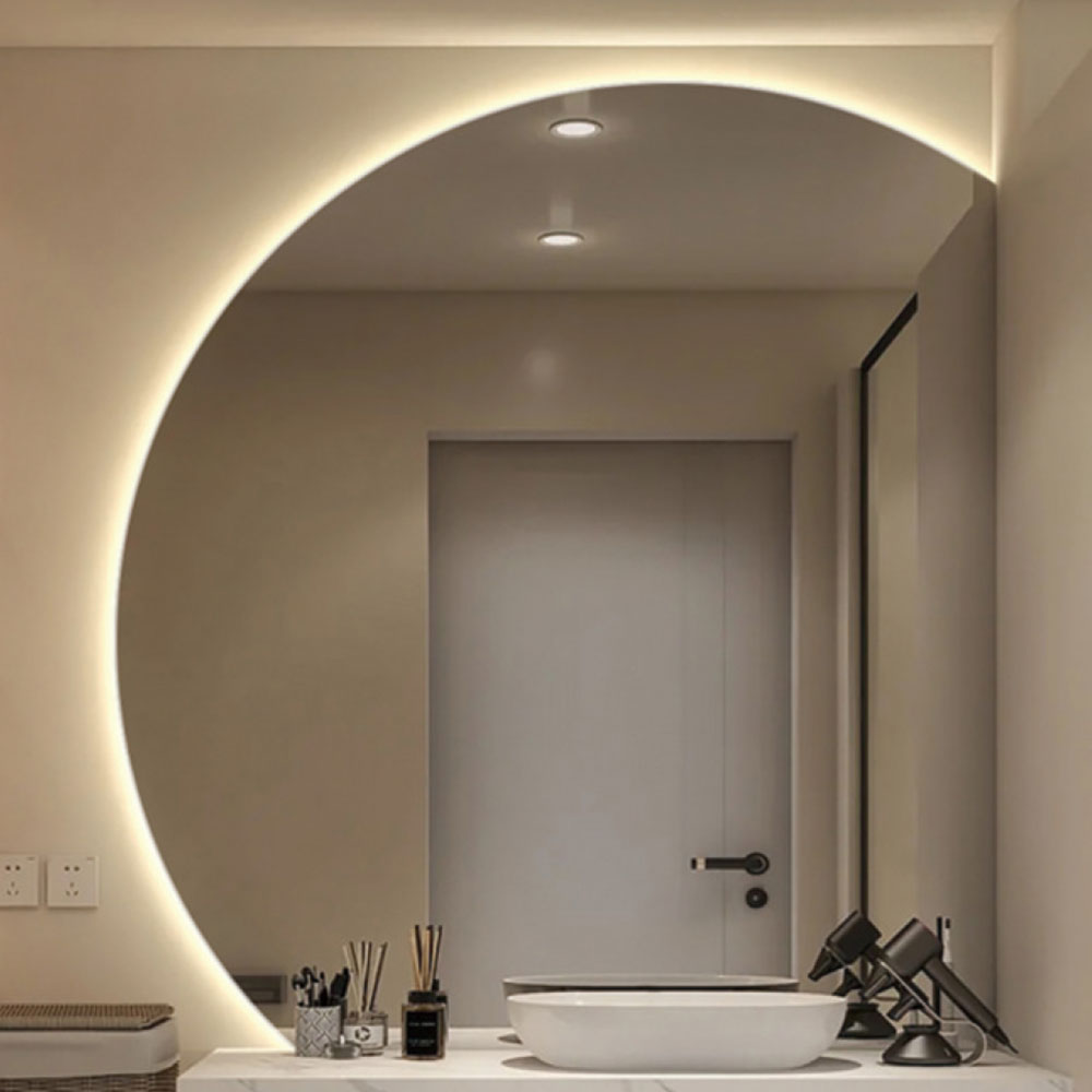 Irregular Shape Backlit Bathroom LED Mirror with Touch Switch