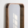 Rectangle with Round Corner Vertical and Horizontal Install Home Decoration Solid Wooden Frame Wall Mirror