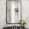 Black Color Rectangle Shape Both Vertical and Horizontal Install Bathroom Aluminum Alloy Framed Mirror