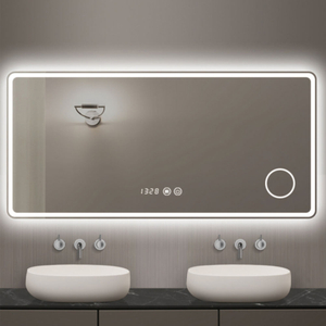 Rectangle Horizontal Install Bathroom LED Mirror with 3X Magnify