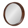 Burlywood Black White Walnut Color Round Shape Home Decoration Solid Wooden Frame Wall Mirror