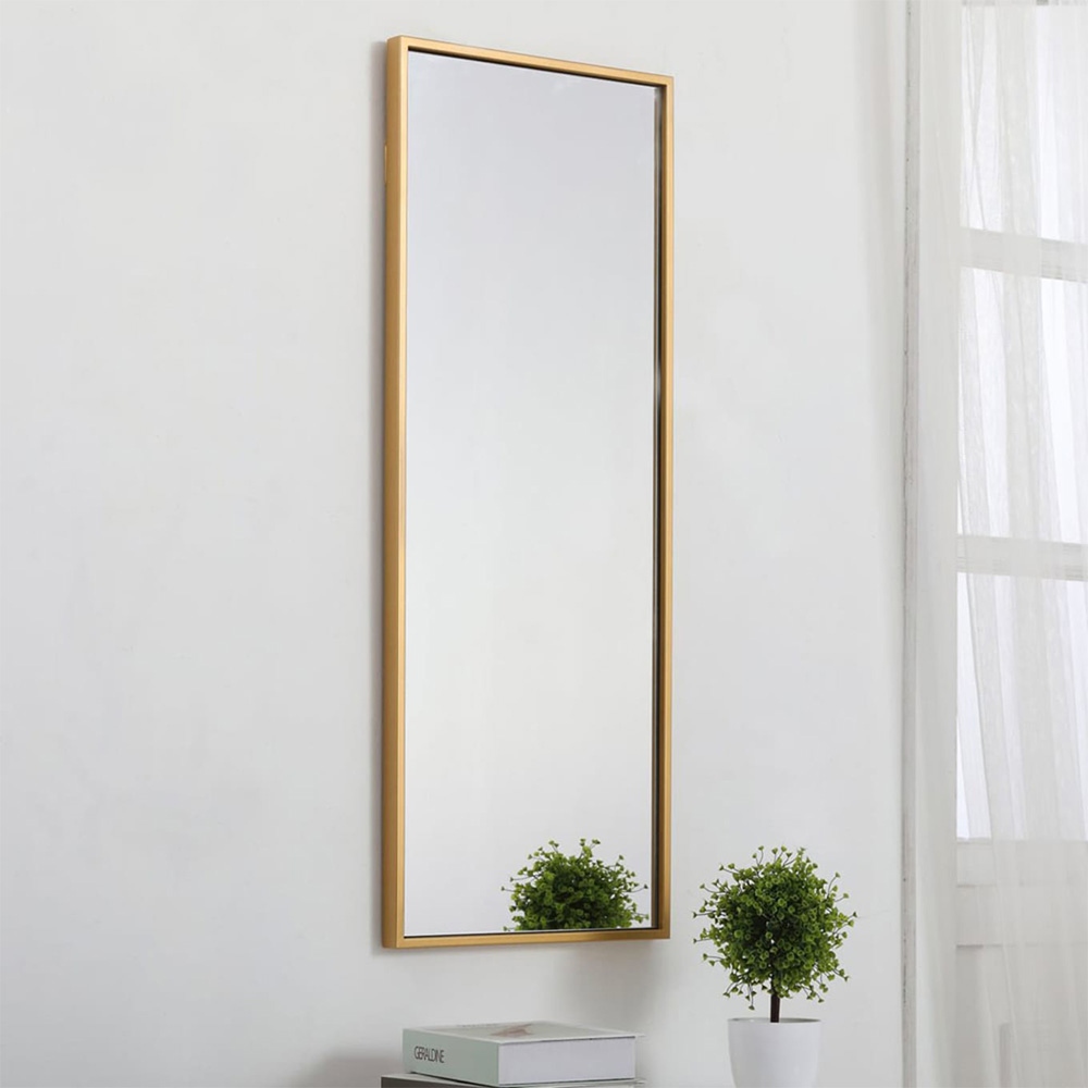 Straight Corner Rectangle Full-Length Dressing Metal Frame Mirror with Stand