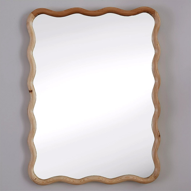 Irregular Shape Horizontal and Vertical Install Solid Frame Dressing Mirror