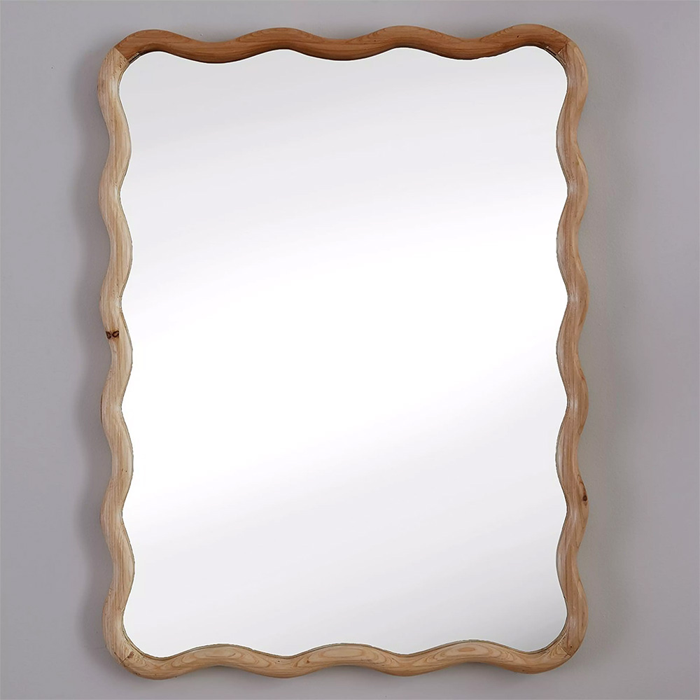 Irregular Shape Horizontal and Vertical Install Solid Frame Dressing Mirror