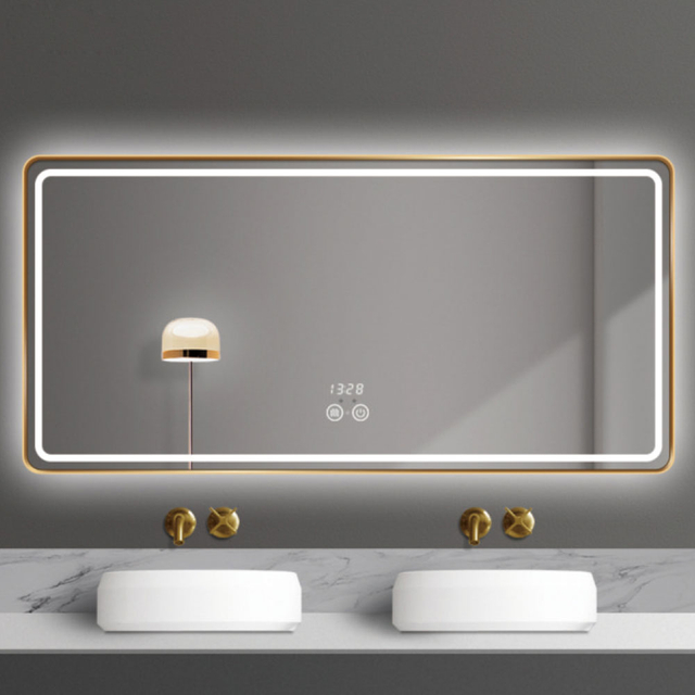 Rectangle Shape Metal Frame LED Bathroom Mirror
