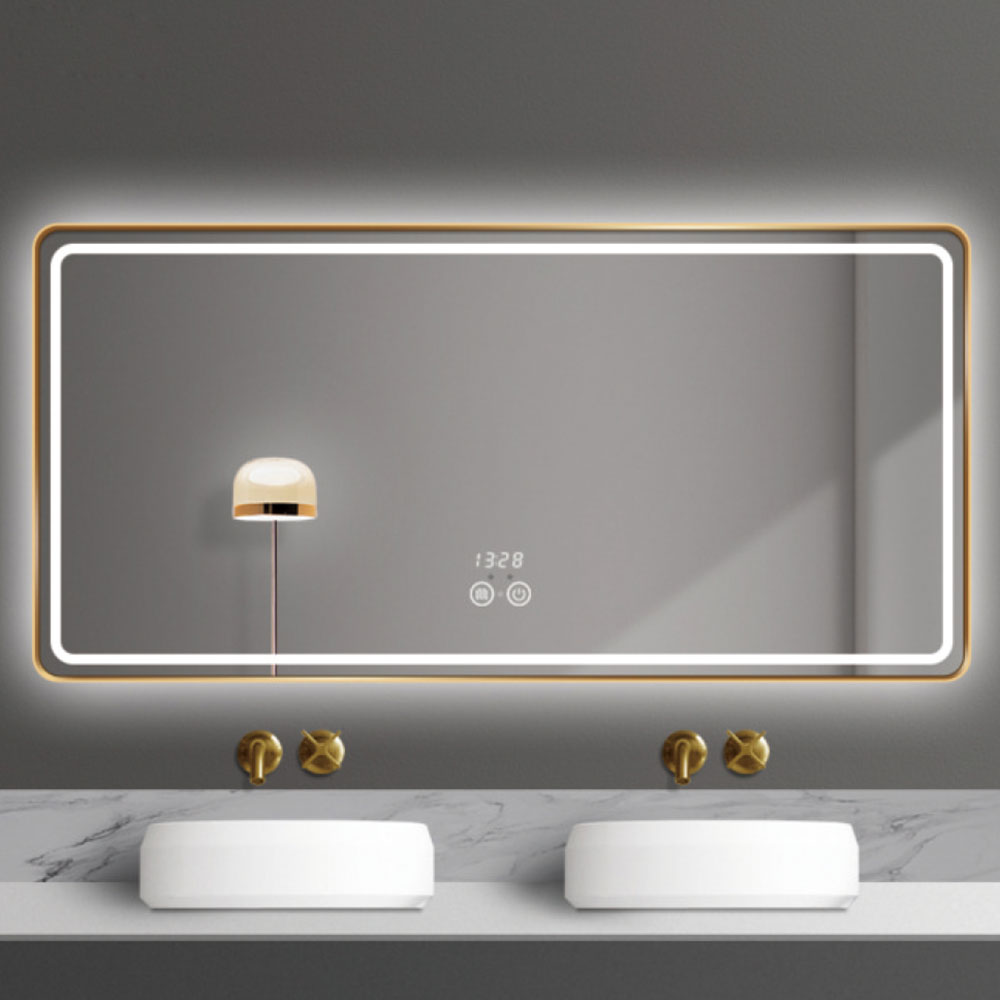 Rectangle Shape Metal Frame LED Bathroom Mirror