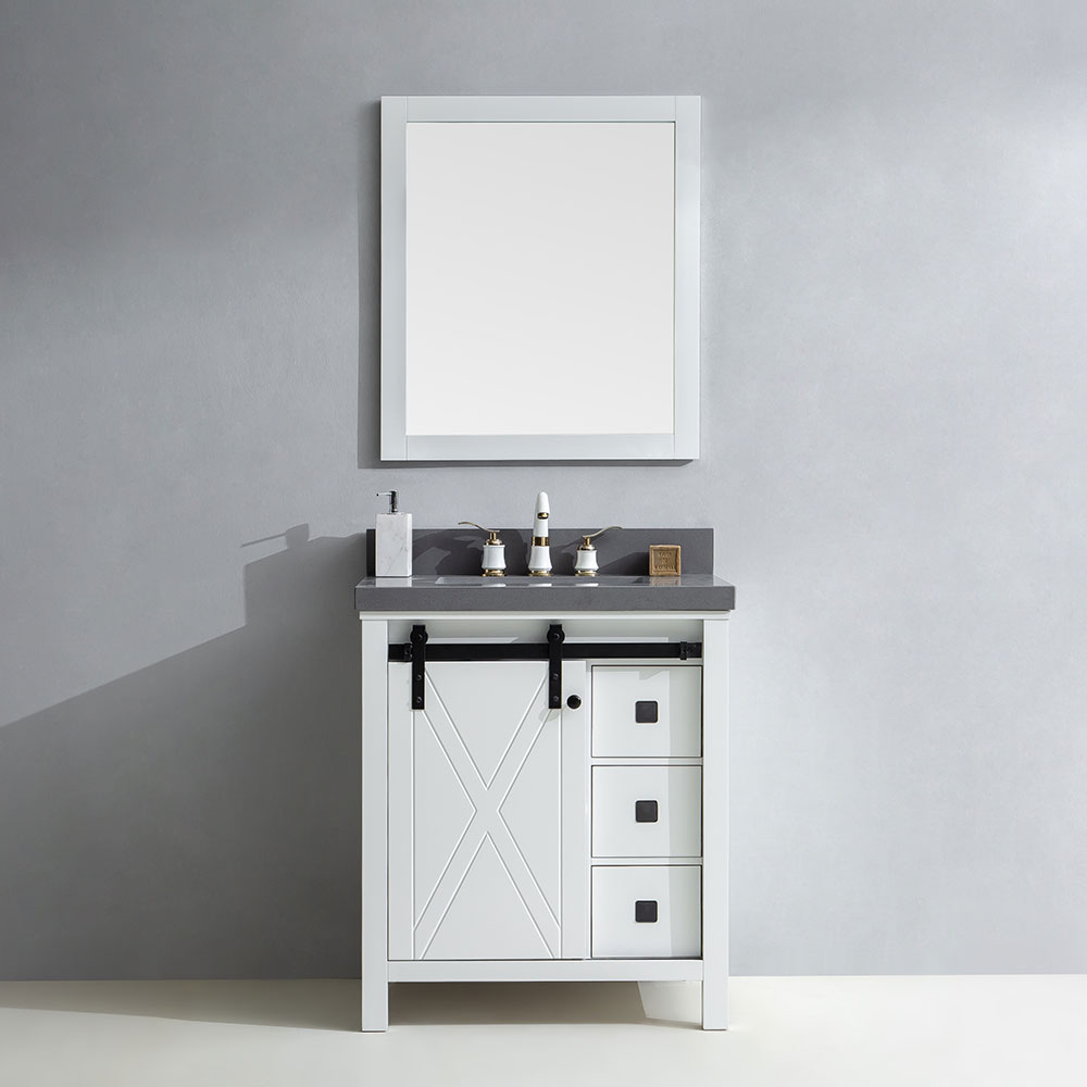 Floor Standing Single Sink Bathroom Vanity with Sliding Door
