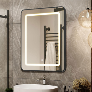 Single Door Both Wall Mounted Recessed Available Bathroom Metal Frame LED Mirror Medicine Cabinet