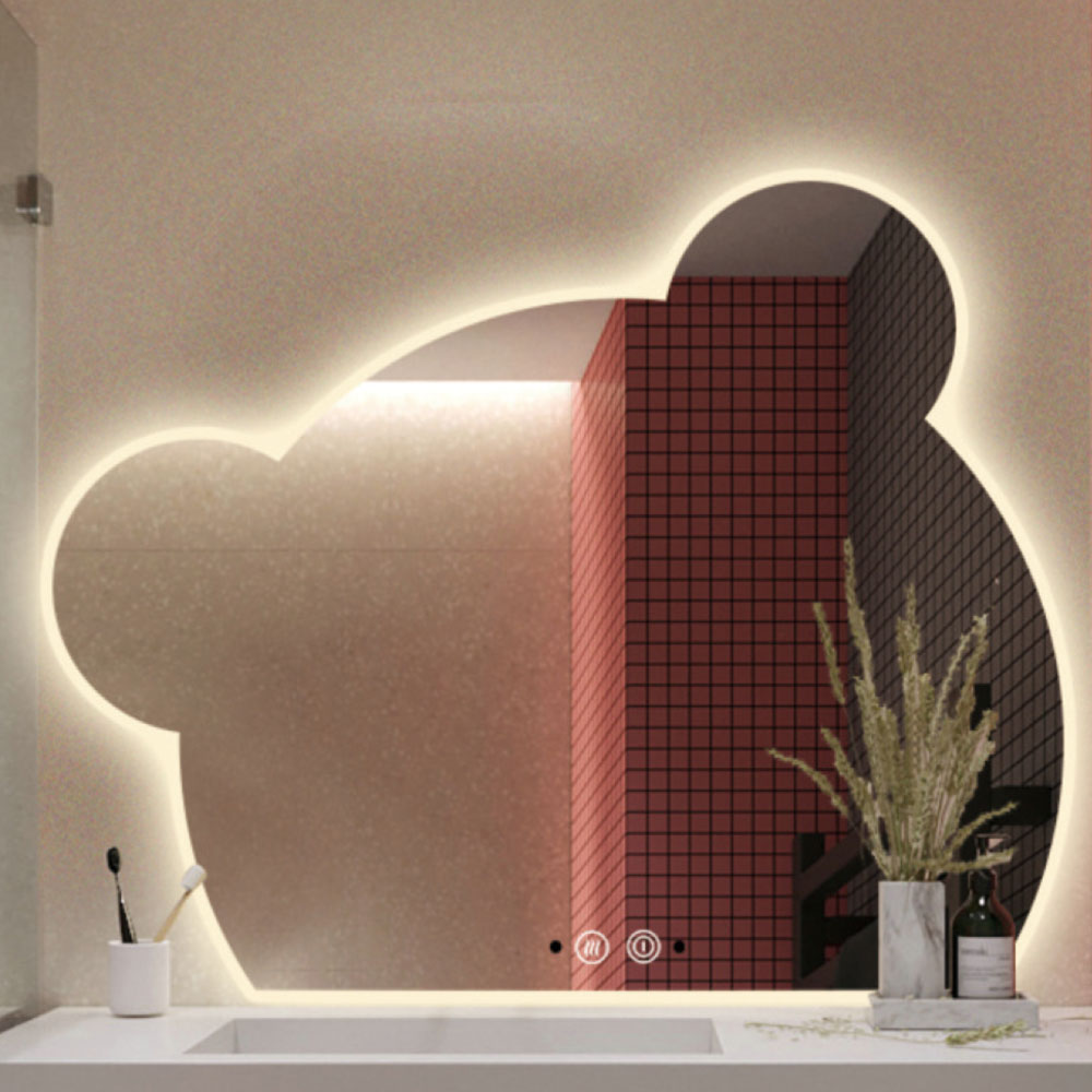 Irregular Shape Backlit Bathroom LED Mirror with Touch Switch