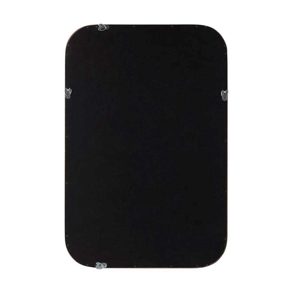 Rectangle with Round Corner Vertical and Horizontal Install Home Decoration Solid Wooden Frame Wall Mirror