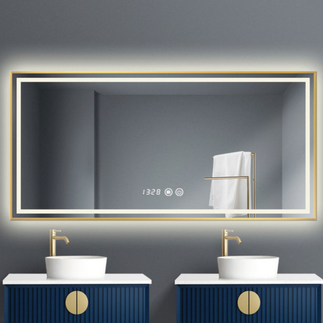 Rectangle Shape Metal Frame LED Bathroom Mirror