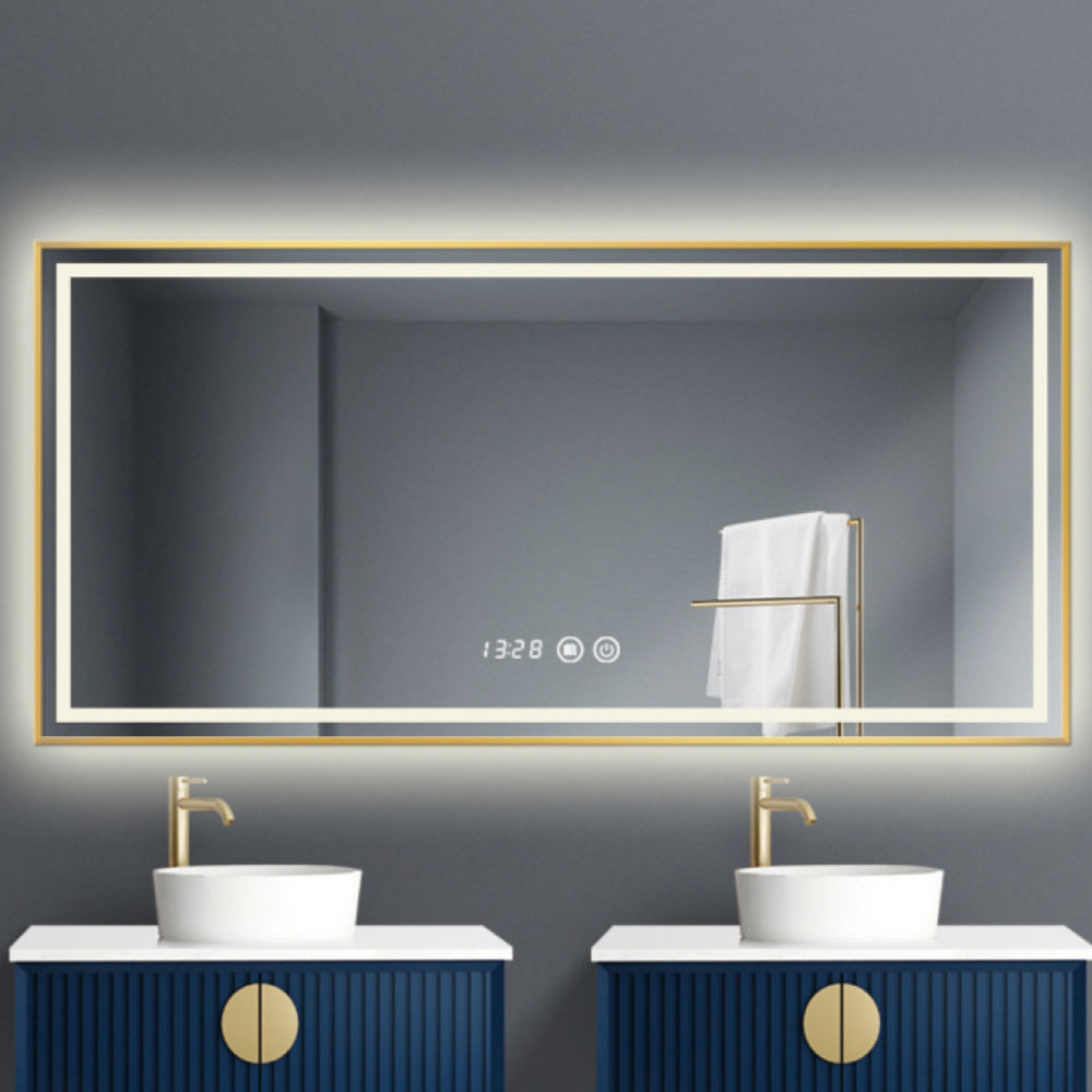Rectangle Shape Metal Frame LED Bathroom Mirror