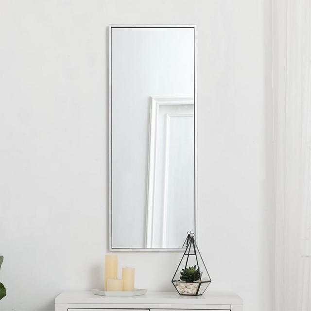 Straight Corner Rectangle Full-Length Dressing Metal Frame Mirror with Stand