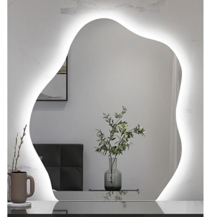 Irregular Shape Backlit Bathroom LED Mirror with Touch Switch