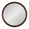 Burlywood Black White Walnut Color Round Shape Home Decoration Solid Wooden Frame Wall Mirror