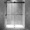 Bypass double sliding shower door with 8mm 10mm thick glass